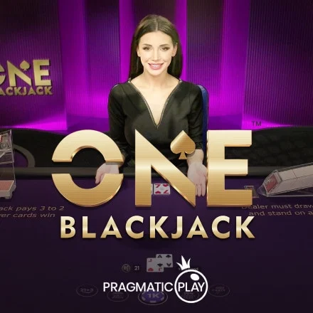 ONE Blackjack live dealer game tile in the Spinsopotamia Casino lobby